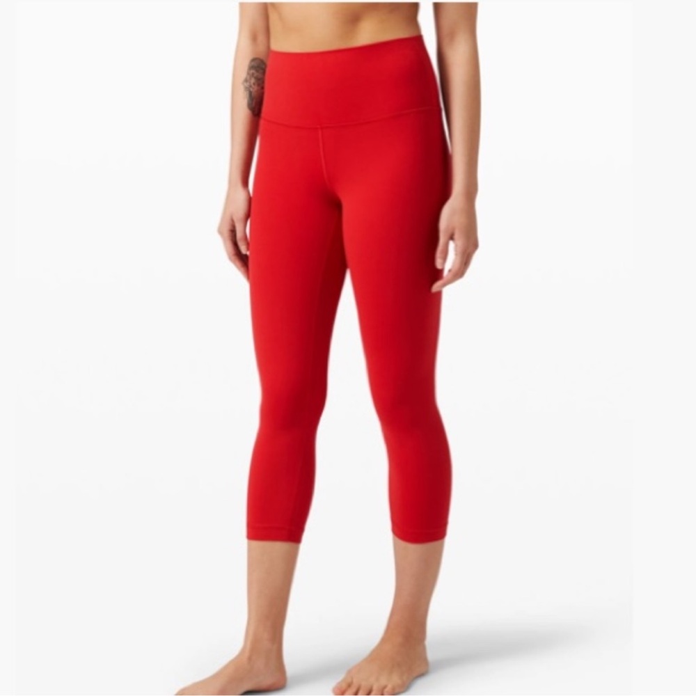 lululemon align high-rise crop 21” - sz 6 - dark red